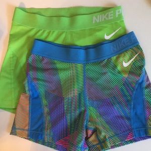 2 Pairs Nike Pro Compression Shorts
